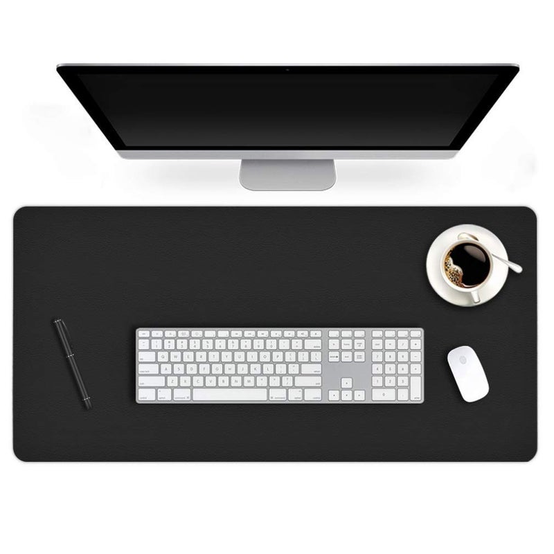 Easy Easy Life 24 X 60 Inch XL Desk Mat Desktop Protector Non-Slip PU Leather Desk Pad Blotter Laptop Computer Gaming Keyboard Mouse Pad Writing Mat Desk Cover for Women Men Kids Girls Rctangular Waterproof Black - Image 1